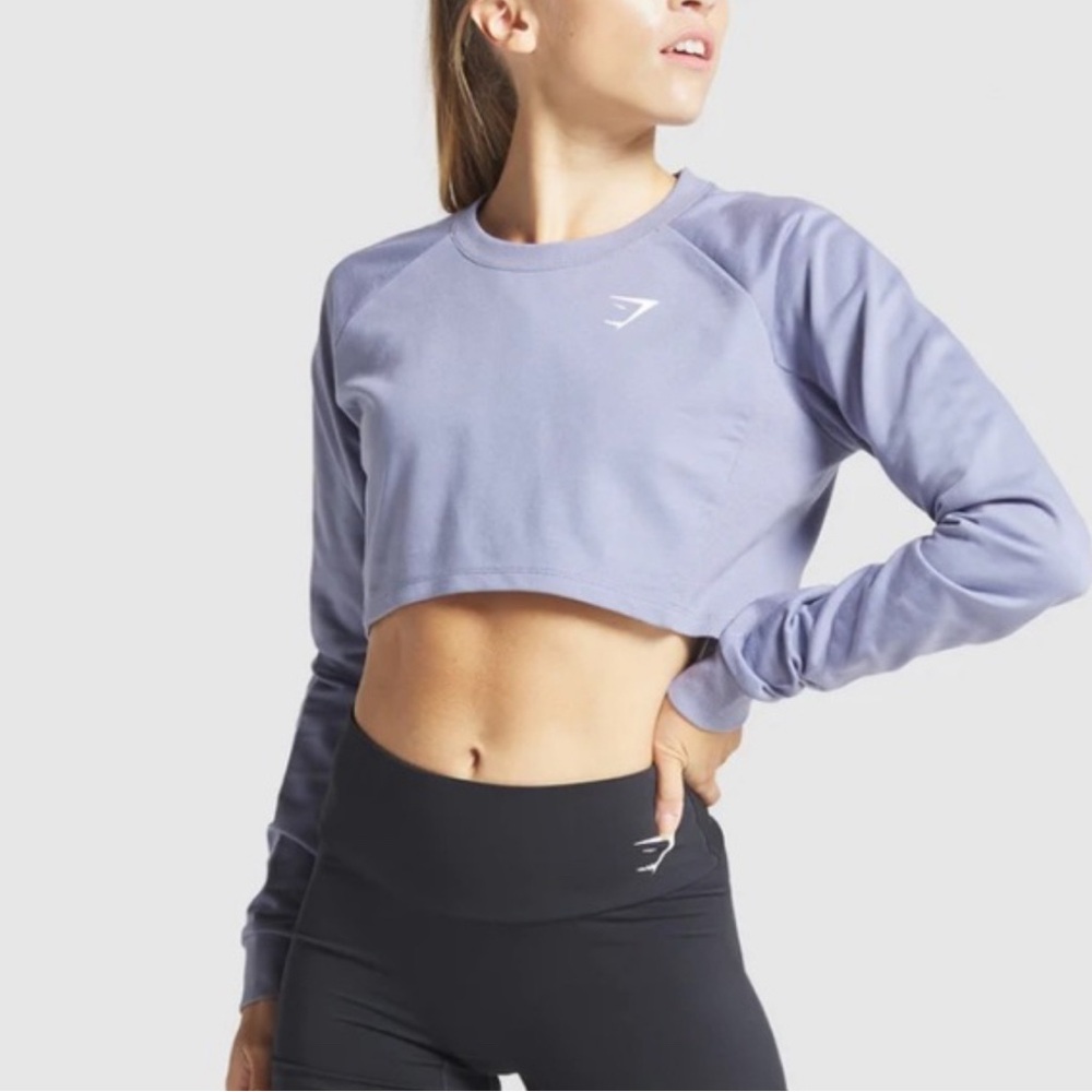 Gymshark Training Cropped Sweater | Light blue